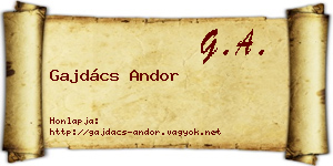 Gajdács Andor névjegykártya