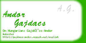 andor gajdacs business card